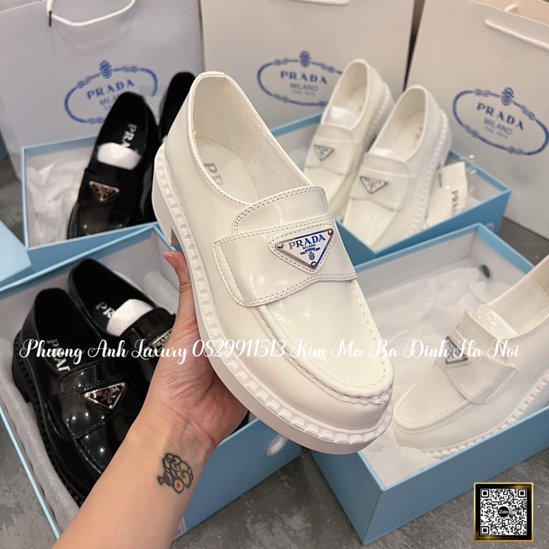 Giầy Moca Prada 2 Màu Trắng Đen Full Size 35-39  -  By Anh Dinh Phuong