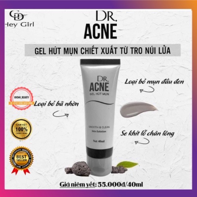 Gel Lột Mụn - DR.ACNE - Hút sạch mụn cám, mụn đầu đen. Thải độc chì- Sáng da