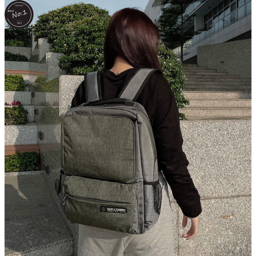 [SIMPLE CARRY CHÍNH HÃNG] Balo laptop 15 inch Hàn Quốc SIMPLE CARRY B2B01 Màu Đỏ siêu nhẹ chống nước bảo hành 10 năm