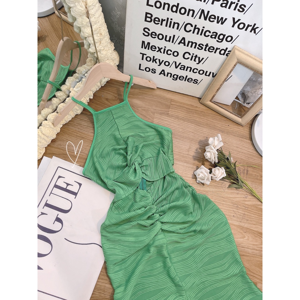 Đầm dây body xanh xoắn thiết kế VIBED