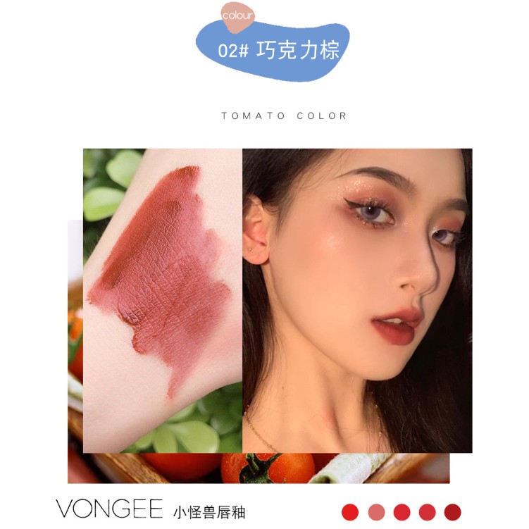 [Hàng mới về] Set 5 son môi lì lâu trôi thương hiệu VONGEE® chứa thành phần dưỡng ẩm hiệu quả