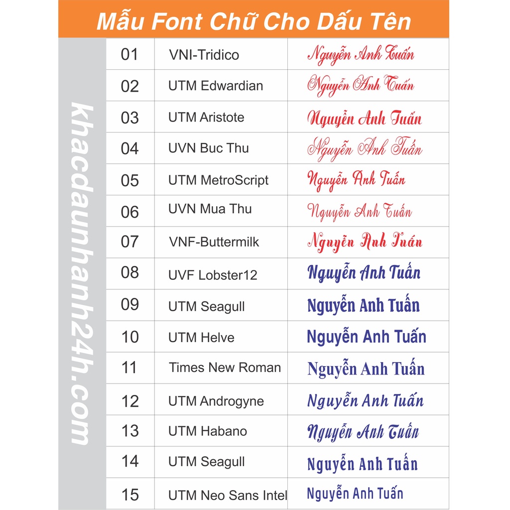 Khắc dấu tên, dấu mộc tên cá nhân, Làm con dấu theo yêu cầu, cam kết chữ rõ nét, không lem mực hiệu Trodat Printy 4911