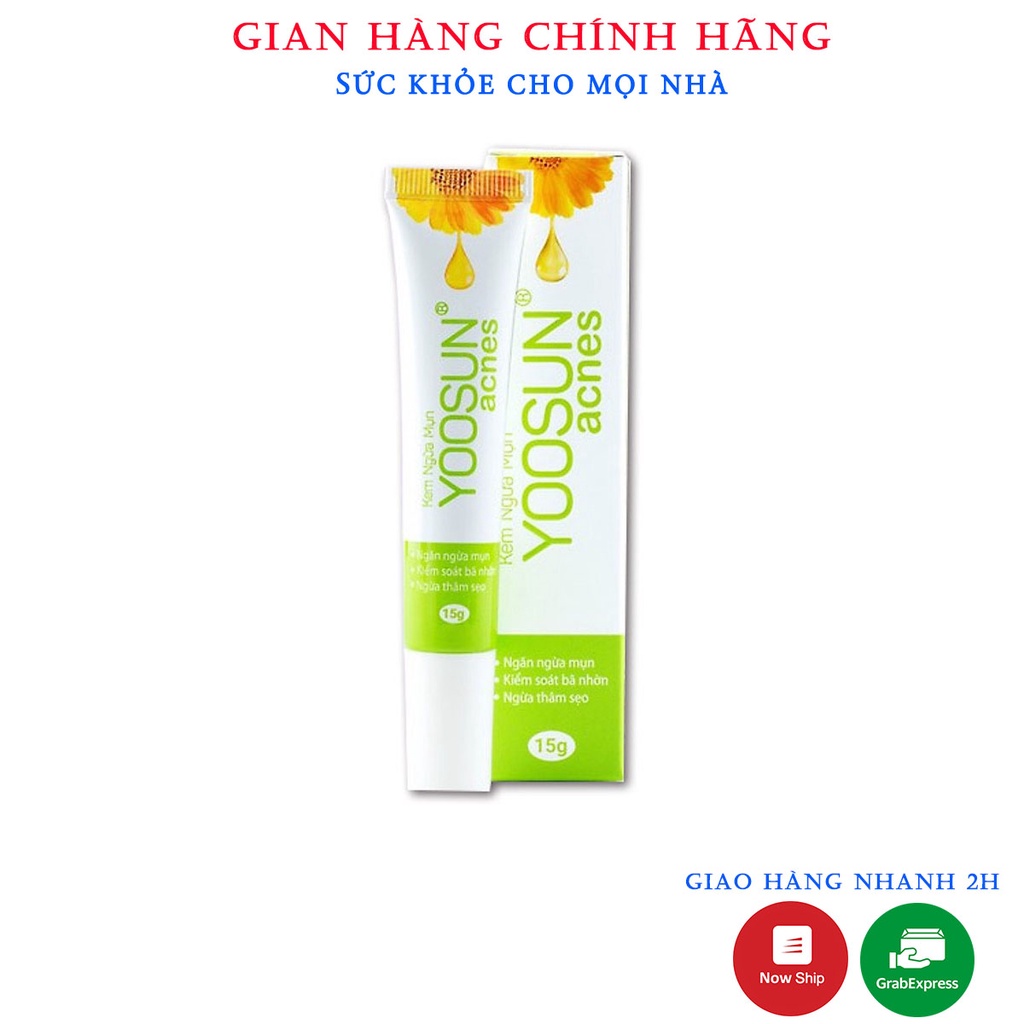 Kem Ngừa Mụn Yoosun Acnes Tuýp 15g - Sạch Mụn,Thâm Từ Thảo Dược,Cho Da Dầu,Khô Đầu Đen,Mụn Mủ