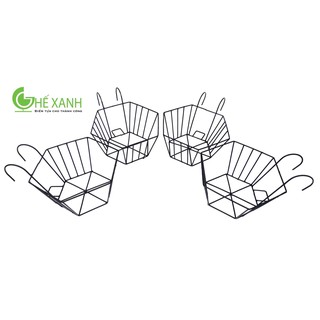 giỏ sắt treo chậu hoa ban công