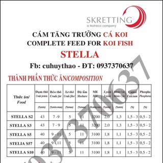 Cám stella S7, cá vàng ranchu, koi mini -5kg