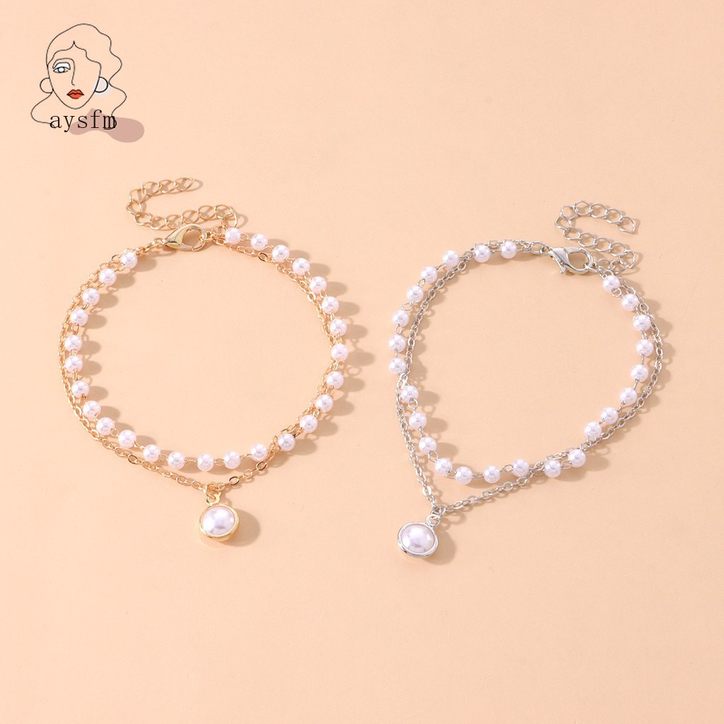 Vòng cổ Nhiều Lớp Đính Ngọc Trai Nhân Tạo Thời Trang