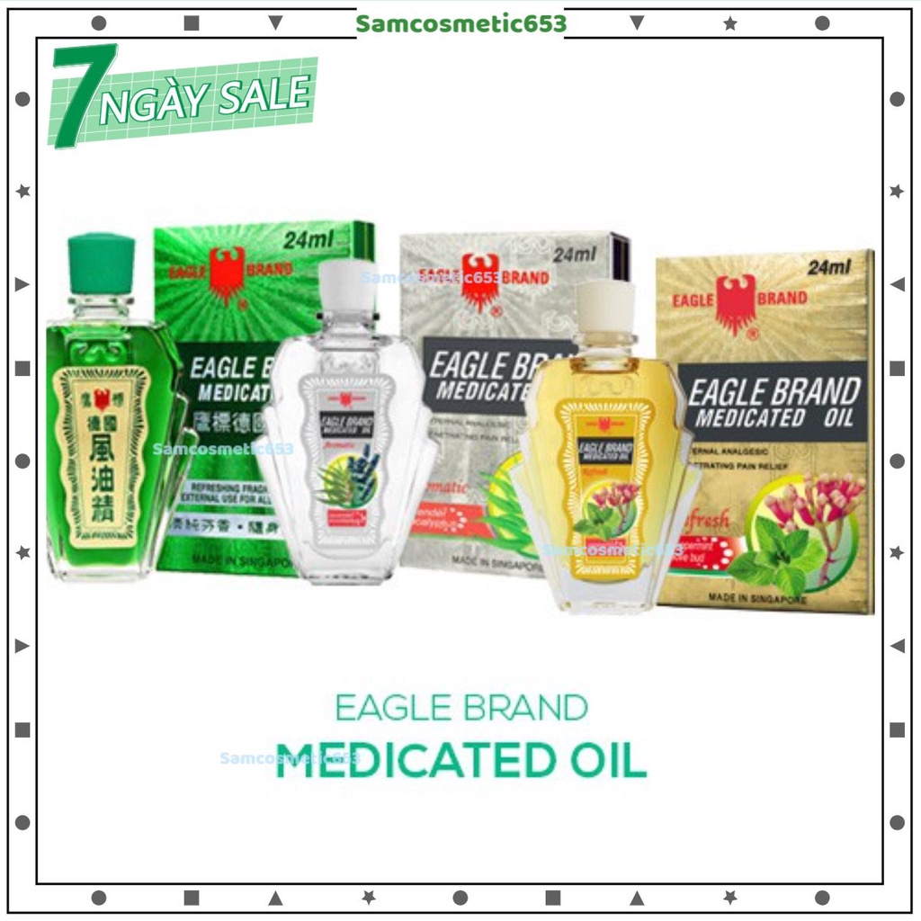 ☘️☘️Dầu gió hiệu Con Ó Singapore Eagle Brand 3ml, 12ml & 24ml☘️☘️