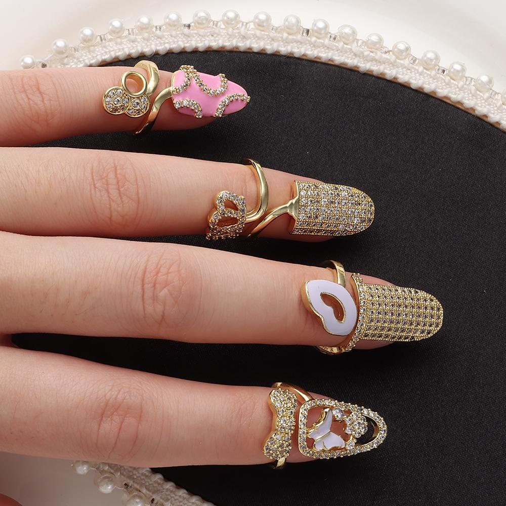 Nhẫn Đeo Ngón Tay Thời Trang Cá Tính|Vỏ Bọc Bảo Vệ Móng Tay Màu Sắc Thời Trang