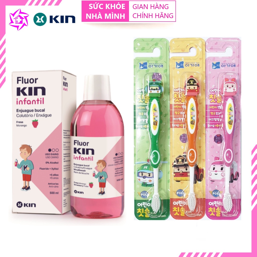 SKNM | Nước Súc Miệng Flour KIN & Bàn Chải POLI Robocar ® Lông Mềm