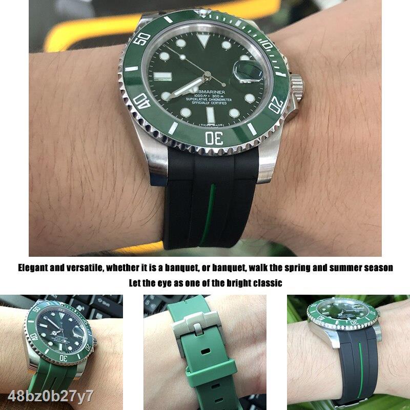 Loại Tốt Dây đeo cao su 20mm 21mm 22mm dành cho đồng hồ Rolex Mingshi dòng 20mm 21mm