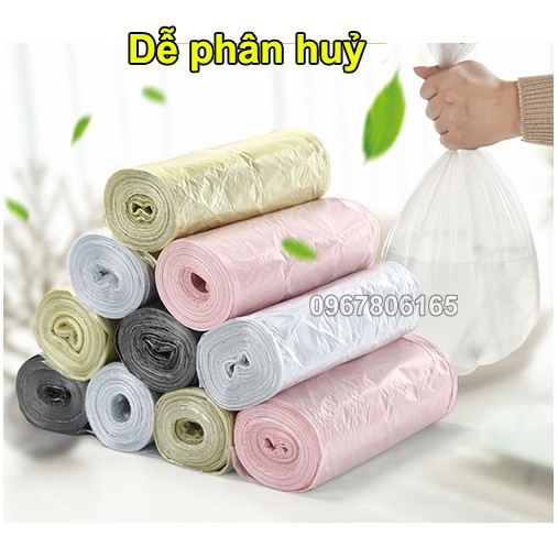 SET 5 cuộn túi đựng rác siêu dai dày dặn cho hộ gia đình, văn phòng - 100 túi/gói tự phân hủy