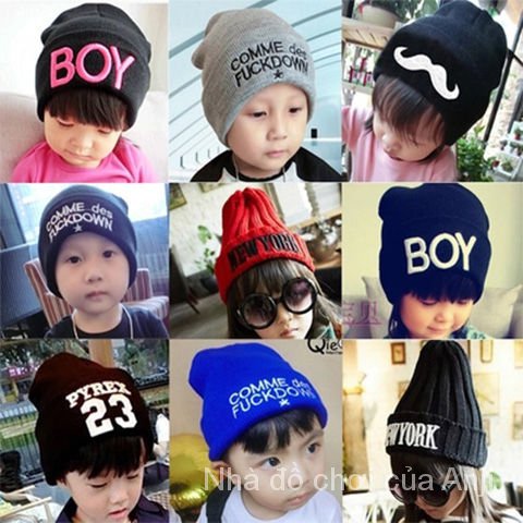 Korean children's hats wool caps boys warm wool hats