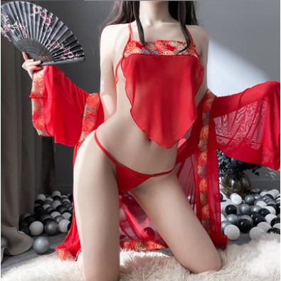 Set đồ cosplay sexy mỹ nhân cổ trang Trung Hoa yếm + áo choàng