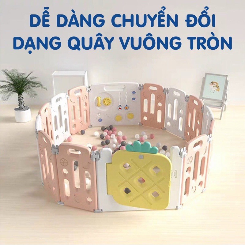 [Mã FMCG8 giảm 8% đơn 500K] Quây nhựa HOLLA cao cấp gấp gọn, có thể thay đổi kích thước cho bé