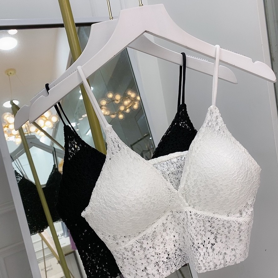 Áo Ngực Ren 2 Dây Dáng Dài Không Gọng Ren Hoa Kiểu Bralete DAN L&amp;U 066