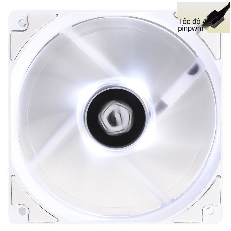 ID-COOLING 12CM Pure White Four-pin Kiểm soát nhiệt độ PWM Vỏ máy tính Làm mát bằng nước Bộ tản Quạt im lặng