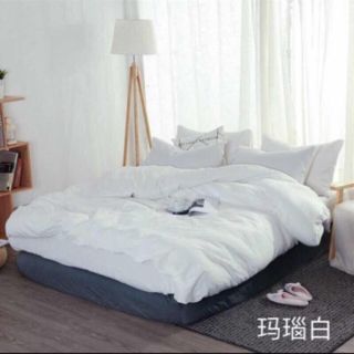 Bộ chăn ga gối đũi màu trắng