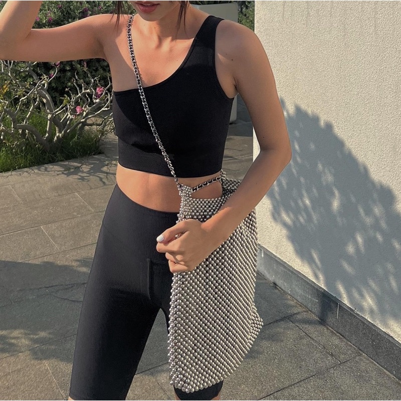 Lily Tote Bag | Túi Tote Cỡ Lớn Túi Hạt Metalic Phong Cách Hàn Quốc Ulzzang