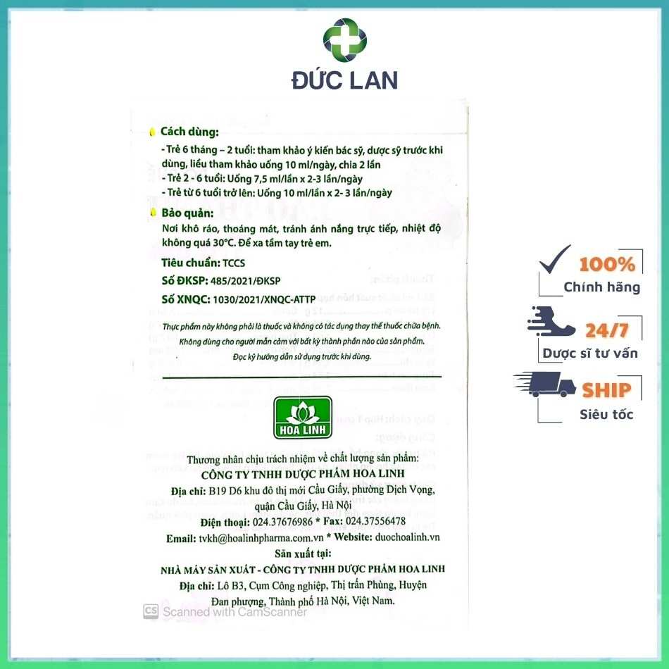BẢO THANH TRẺ EM - GIẢM HO, ĐAU RÁT HỌNG