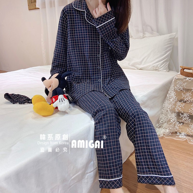 Bộ Đồ Ngủ Tay Dài Vải Cotton Kẻ Sọc In Hình Snoopy Kiểu Hàn Quốc Dễ Thương Cho Các Cặp Đôi