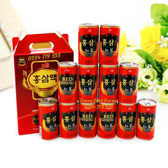 [ Trợ Giá ] Nước Hồng Sâm Lon Chính Hãng Hàn Quốc, Hộp 12 lon x 175ml