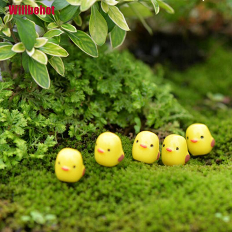 Bộ 5 Mô Hình Gà Con mini Màu Vàng Dùng Trang Trí