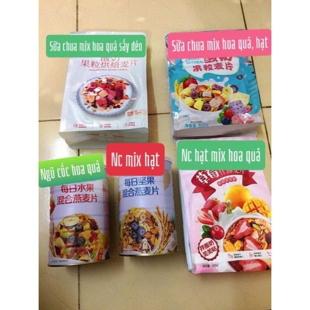 Set 2 túi ngũ cốc giảm cân sữa chua hoa quả (túi 500g)