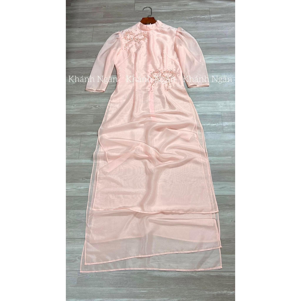 ÁO DÀI THIẾT KẾ ĐÍNH KẾT NƠ THỦ CÔNG SIÊU HÓT