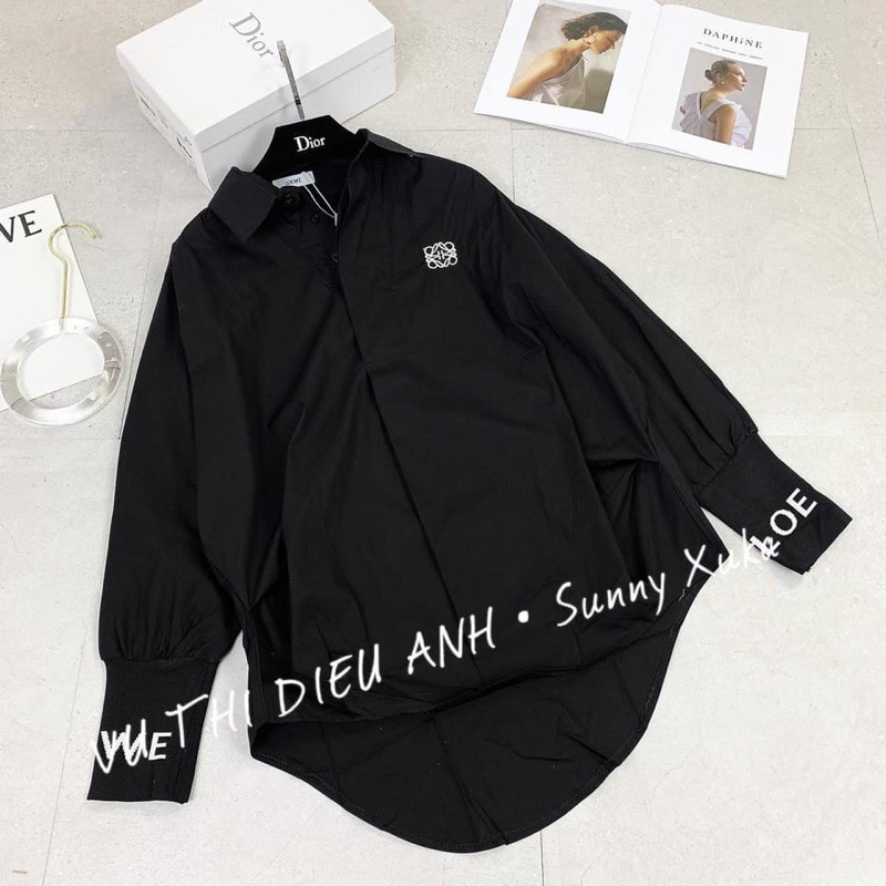 [Mã FASHIONHOT19 giảm 10K đơn bất kỳ] BÁN SỈ ÁO SƠ MI THÊU TAY BO LEN ĐEN TRẮNG CHO NỮ | BigBuy360 - bigbuy360.vn