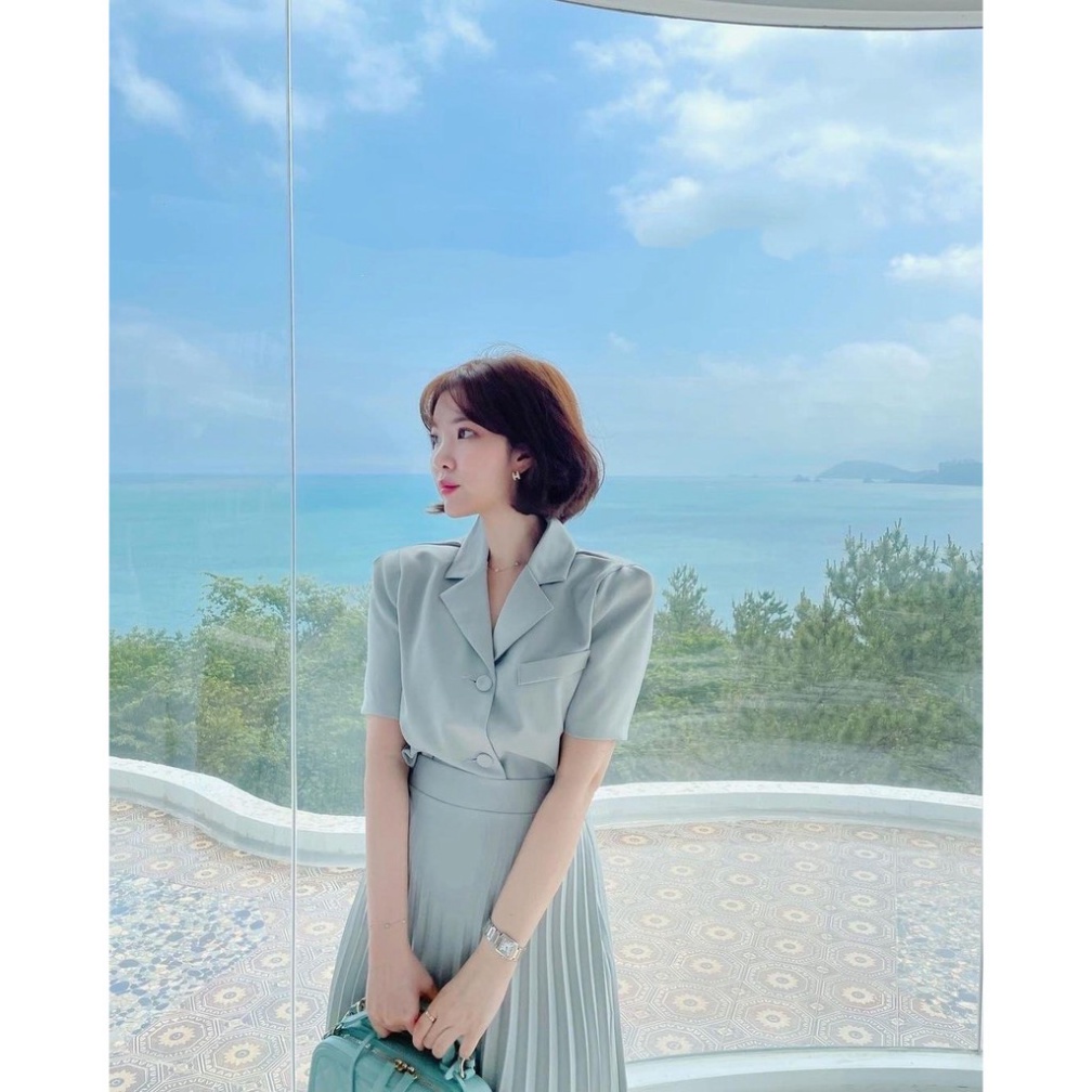 Áo vest kèm chân dập li H001 phù hợp mặc công sở đi dự tiệc, đám cưới, đi cafe chủ nhật Dịu dàng nữ tính cestclothing | BigBuy360 - bigbuy360.vn