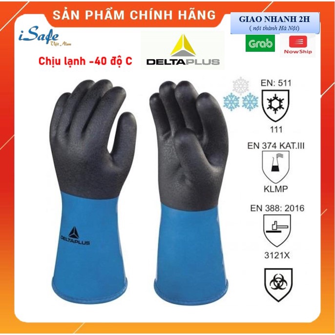 Găng tay chịu lạnh -40 độ Deltaplus VV837, bao tay bảo hộ dùng trong kho lạnh chống tê buốt, chống cắt và mài mòn