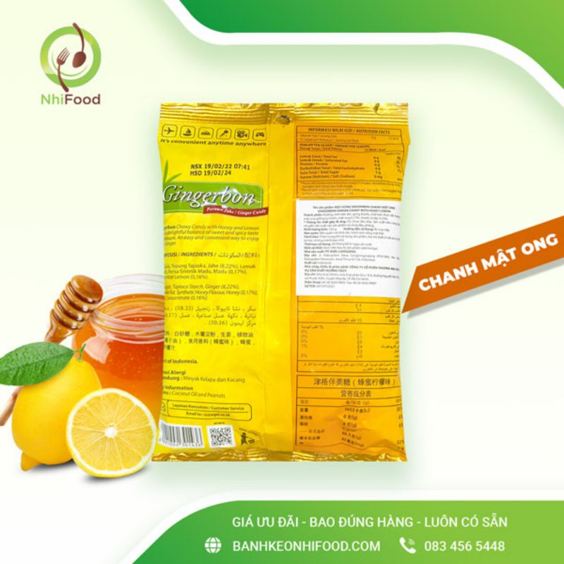 Kẹo Gừng Dẻo Gingerbon Bịch 125g Gồm 31 Viên