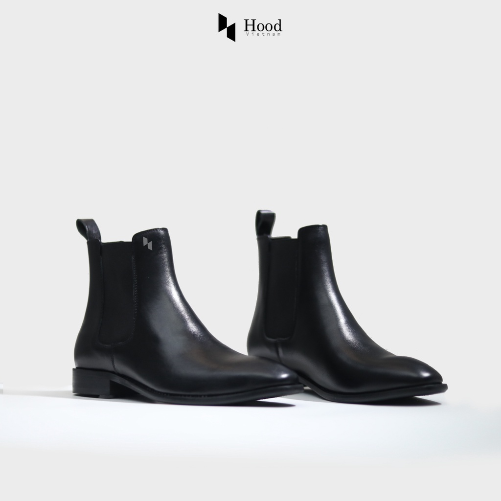 Giày Chelsea Boot Hood - Da bò nguyên tấm & Đế fip gỗ cao 3cm - Bảo hành 12 tháng