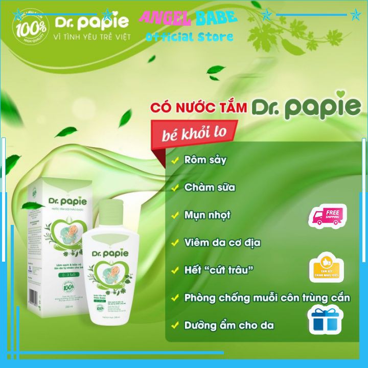 Nước tắm gội thảo dược cho bé Dr Papie