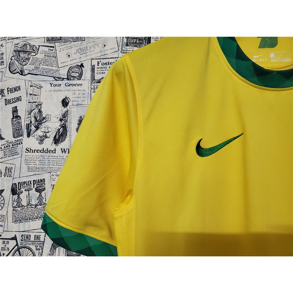 Áo Thun Đá Banh Màu Vàng Phong Cách Brazil 2020-21 Size S-Xxl