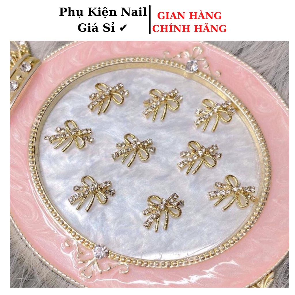 Charm nail gắn móng, charm nơ mã 25