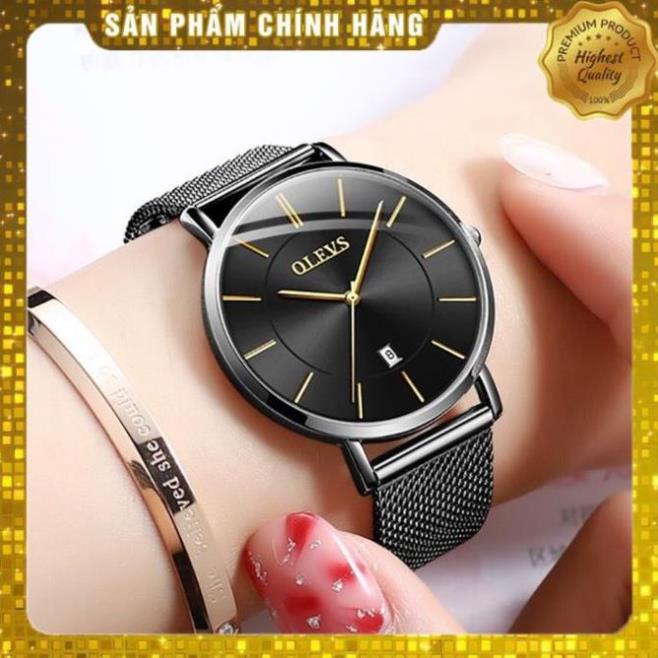 [HÀNG CHUẨN AUTH] Đồng hồ đeo tay OLEVS 5869 dây đeo thép lưới siêu mỏng có lịch chống thấm nước  thời trang cho nữ