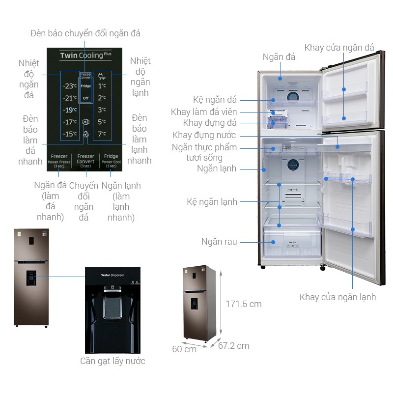 Tủ lạnh Samsung Inverter lấy nước ngoài  RT38K5930DX/SV