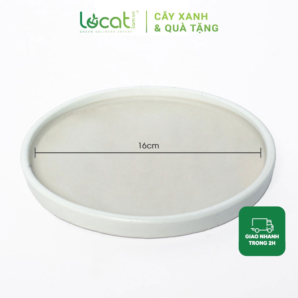 Đĩa lót chậu trồng cây, để bàn men sứ trắng