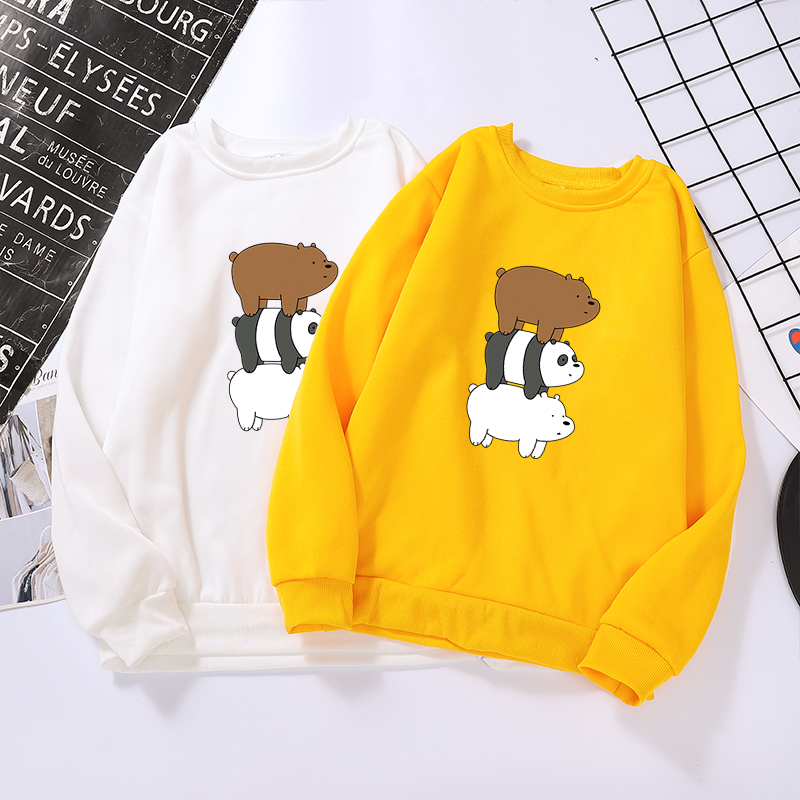 Áo nỉ cổ tròn in hoạt hình We Bare Bears B874