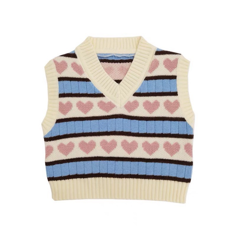 Áo Gile Nữ FreeSize, Gile Len Nữ GUMAX Họa Tiết Trái Tim Dễ Thương Phong Cách Thời Trang Trẻ Trung | BigBuy360 - bigbuy360.vn