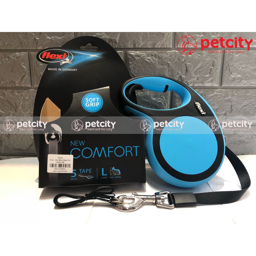 Dây dắt tự động Flexi New Comfort dây dẹp xanh dương size L (5m - cho chó dưới 20kg)