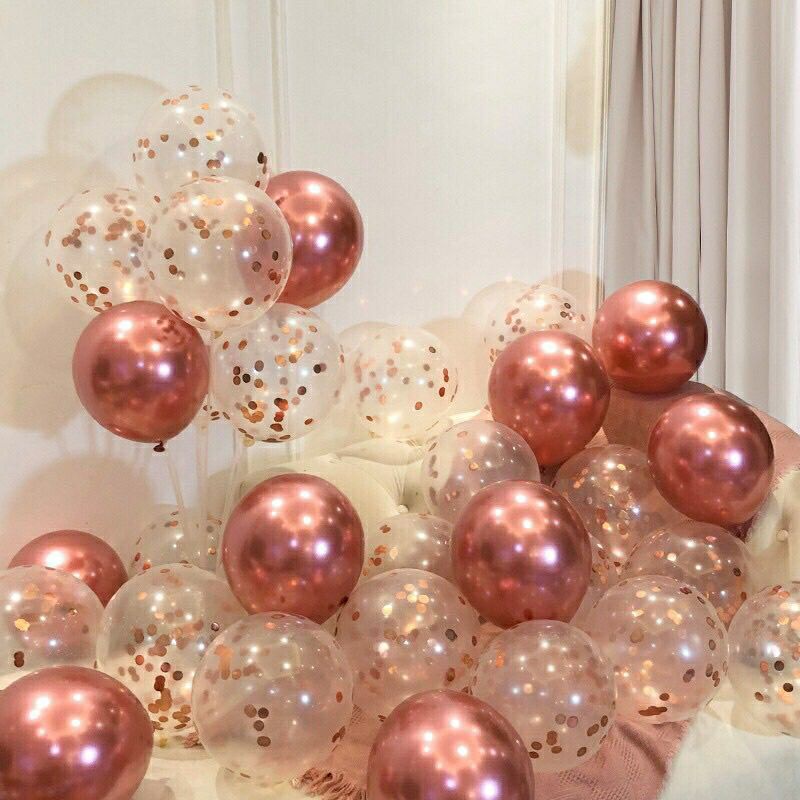 Set 10 bóng SIÊU NHŨ mix bóng BÓNG KIM TUYẾN BÓNG 2 LỚP trang trí tiệc cưới, sinh nhật
