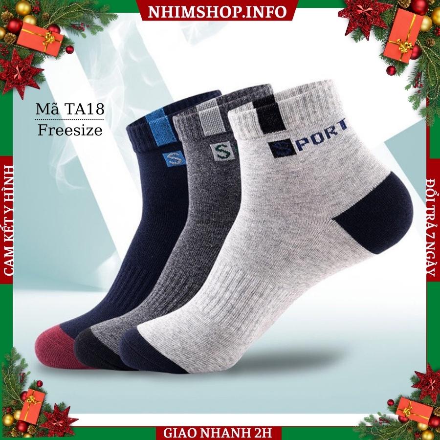Tất nam Sport cổ cao cotton co giãn thoáng khí kháng khuẩn mang mùa hè đi làm chạybộ thời trang phong cách Hàn Quốc TA18