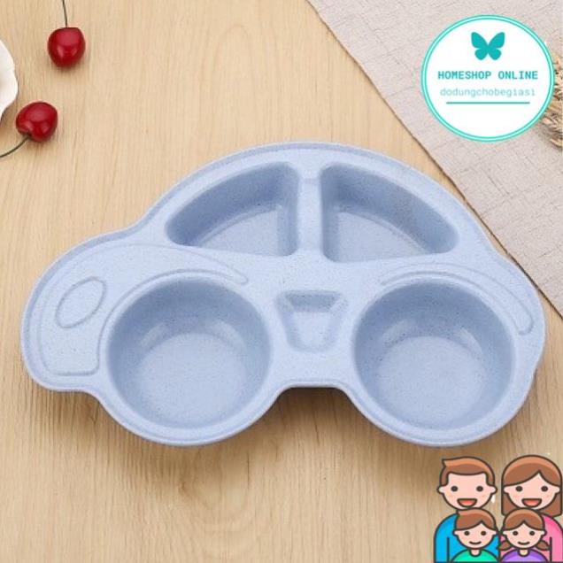 Khay ăn dặm lúa mạch hình Ô TÔ không chứa BPA an toàn cho bé sơ sinh