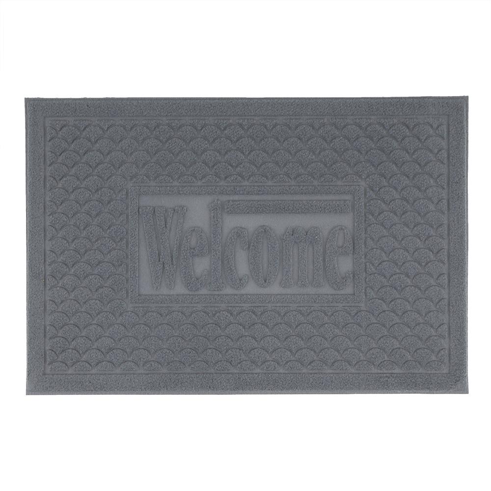 Homebase HLS Thảm trước cửa ra vào MX2042 bằng Polyester/cao su 39X59CM màu xám