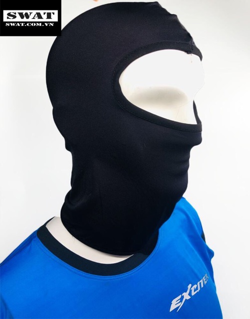 Khăn trùm đầu ninja đen Fullface chống nắng, chống bụi tiện dụng cho hoạt động ngoài trời