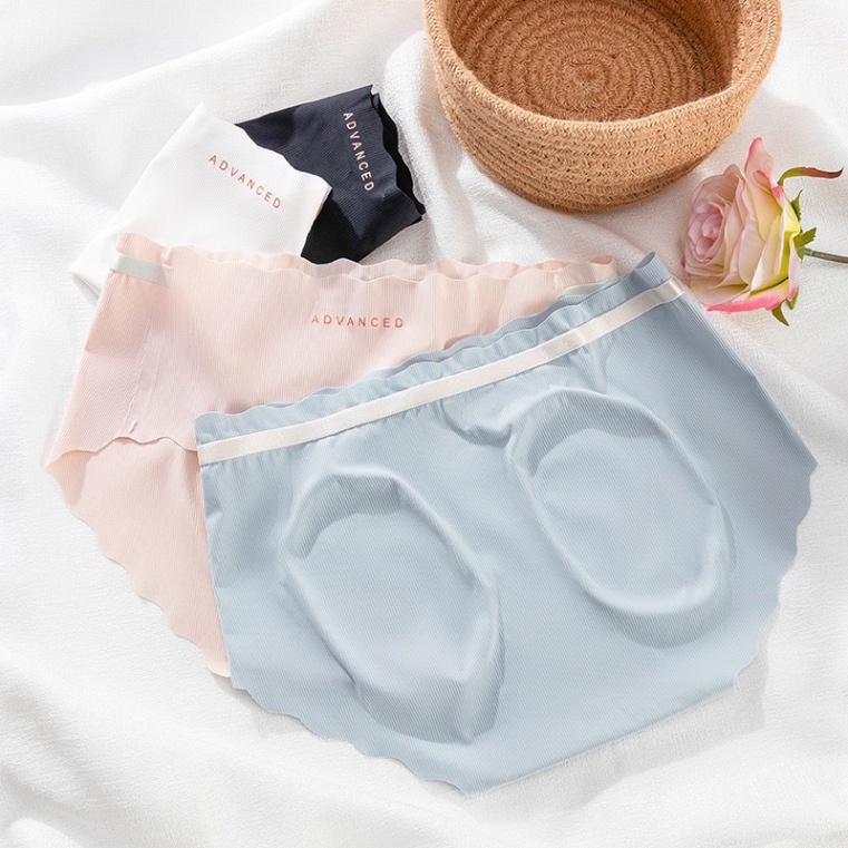 Quần Lót Su Lạnh Viền Sóng Gân Tăm Co Giãn Cạp Chống Tụt 6688 Nội Y Xanh chất thoáng mát cao cấp