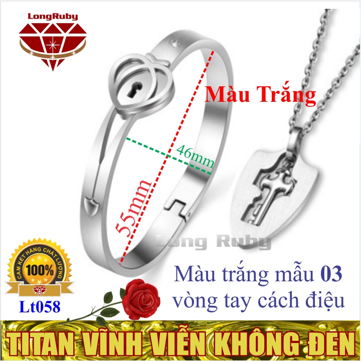 BỘ TRANG SỨC TITAN VÒNG TAY Ổ KHÓA, DÂY CHUYỀN CHÌA KHÓA màu TRẮNG, VÀNG, HỒNG