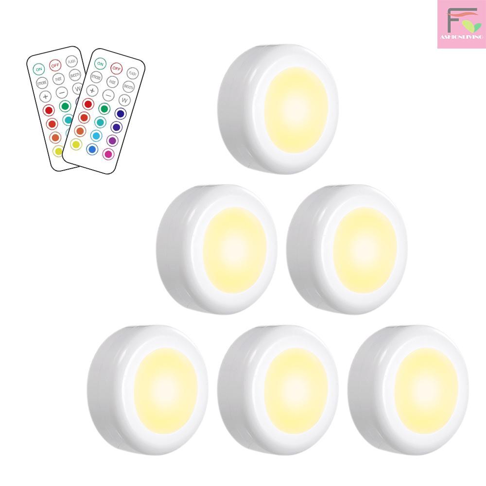 Bộ 6 Đèn Led Gắn Trần Nhà 0.25w Rgb 13 Màu Kèm 4 Phụ Kiện Thay Thế